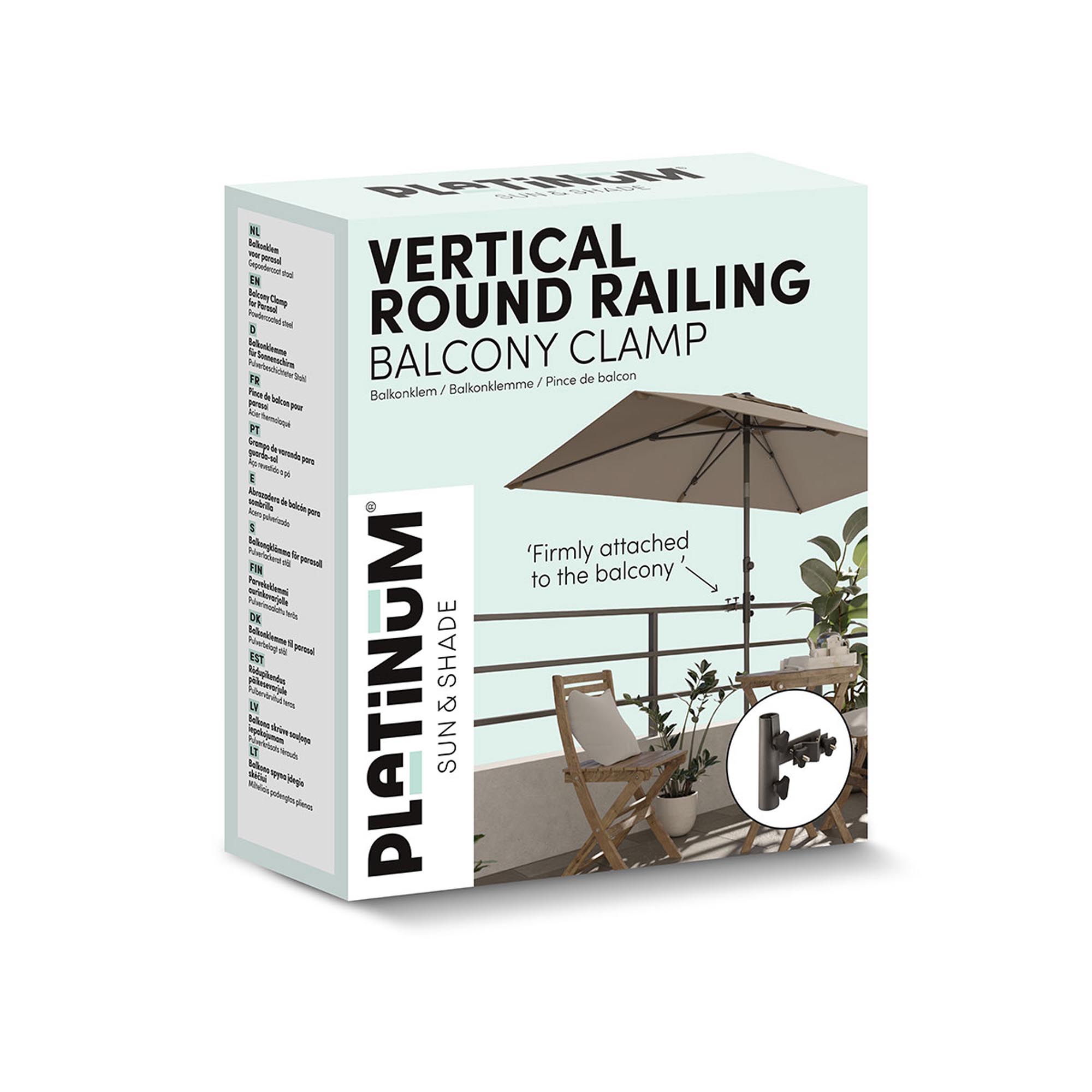 Parasolbeslag rund lodret