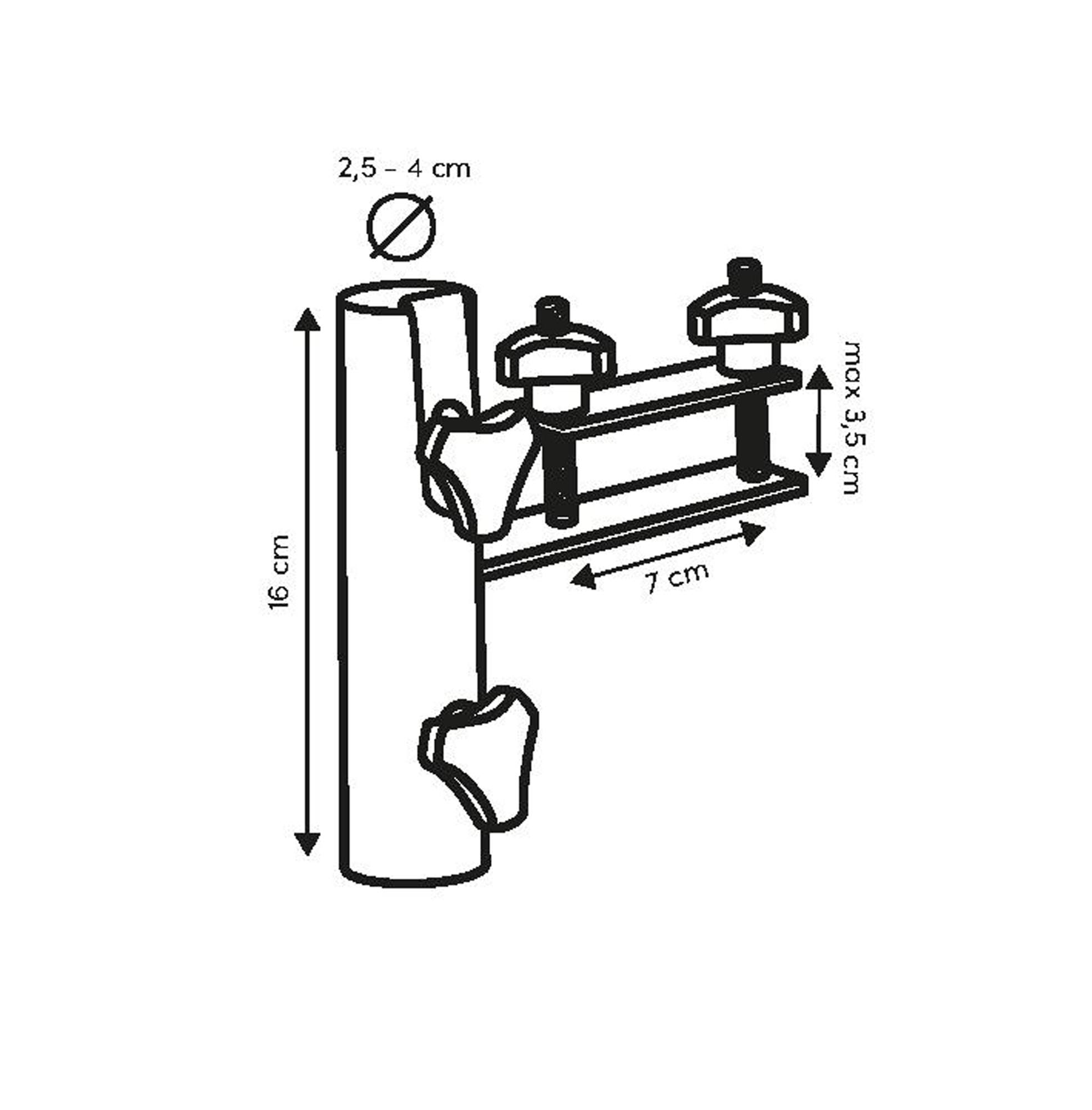 Parasolbeslag fladt vandret