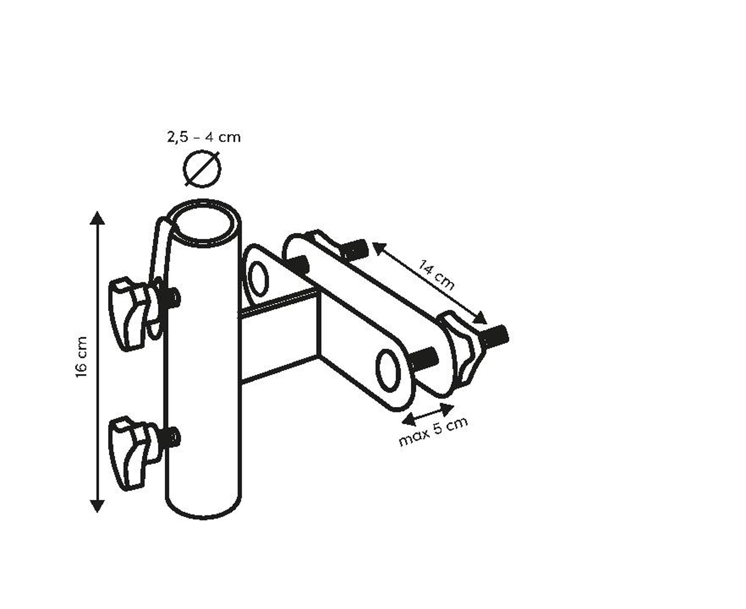 Parasolbeslag fladt lodret