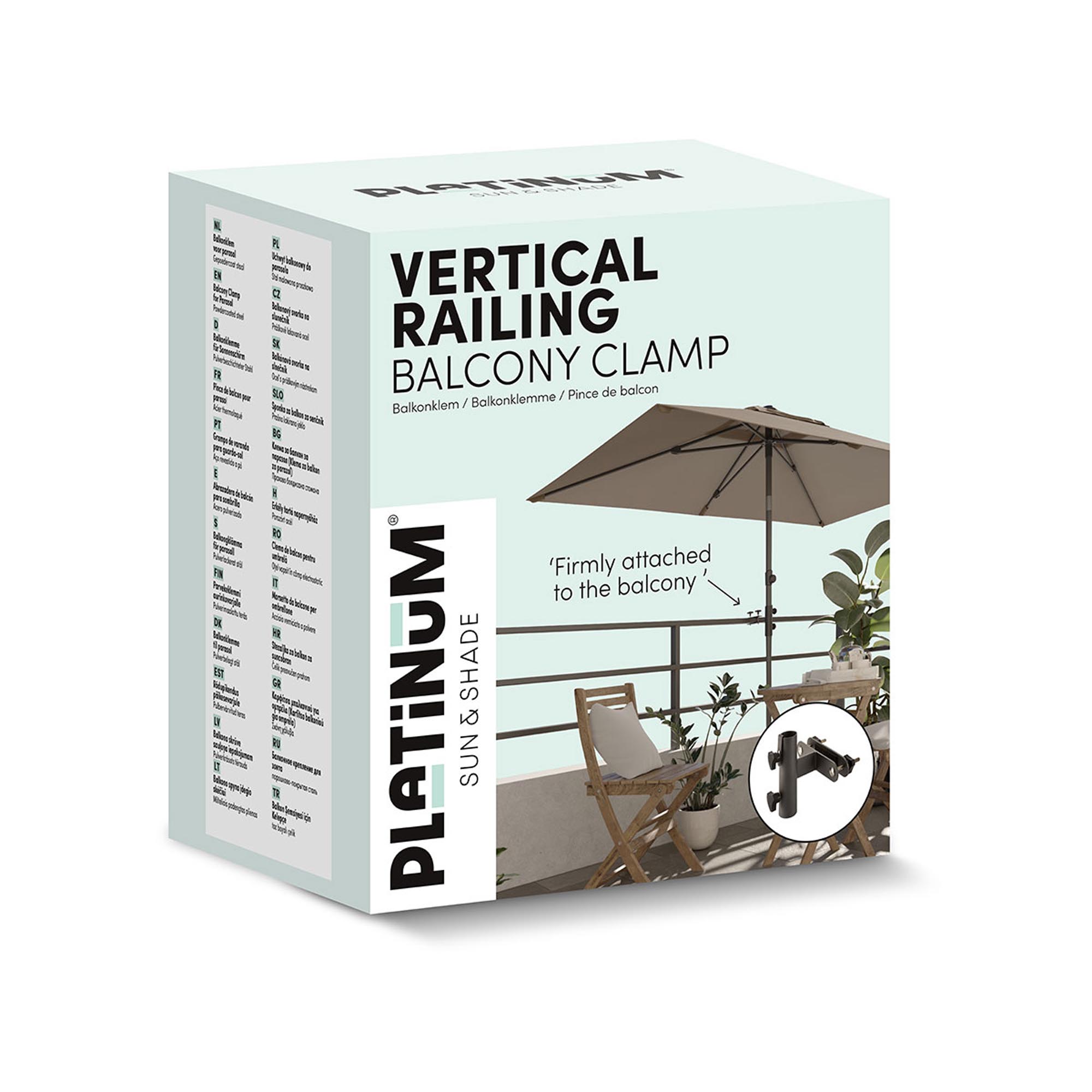 Parasolbeslag fladt lodret