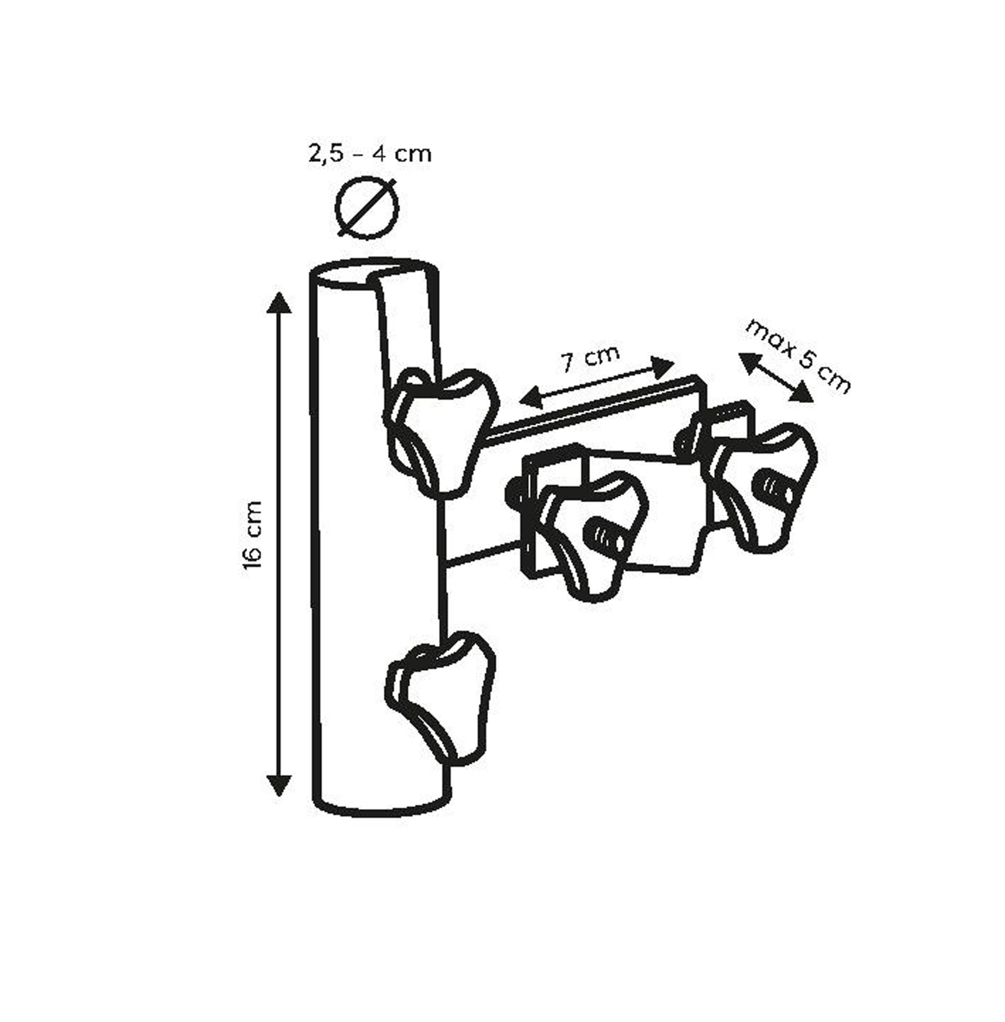 Parasolbeslag rund lodret
