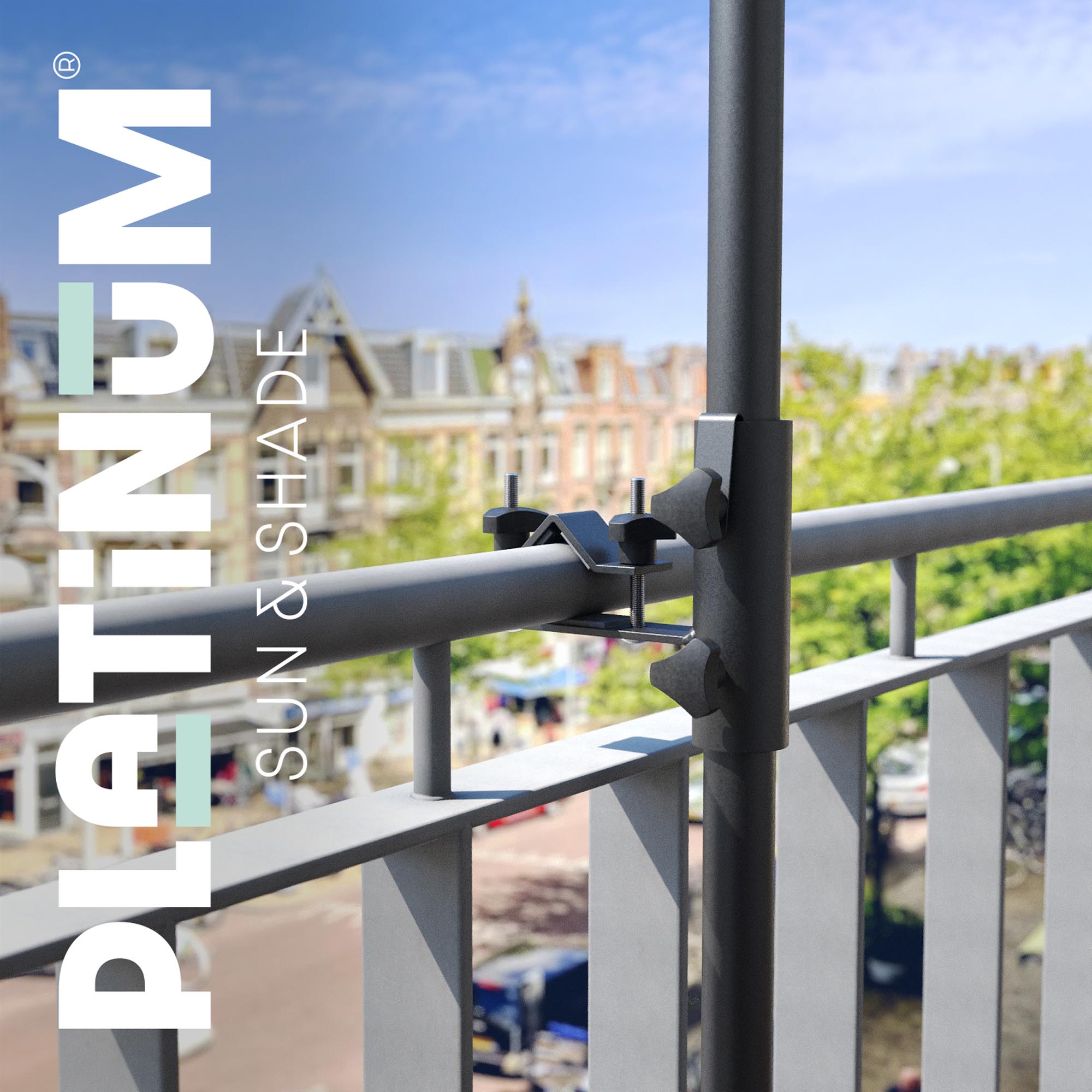 Parasolbeslag rund vandret