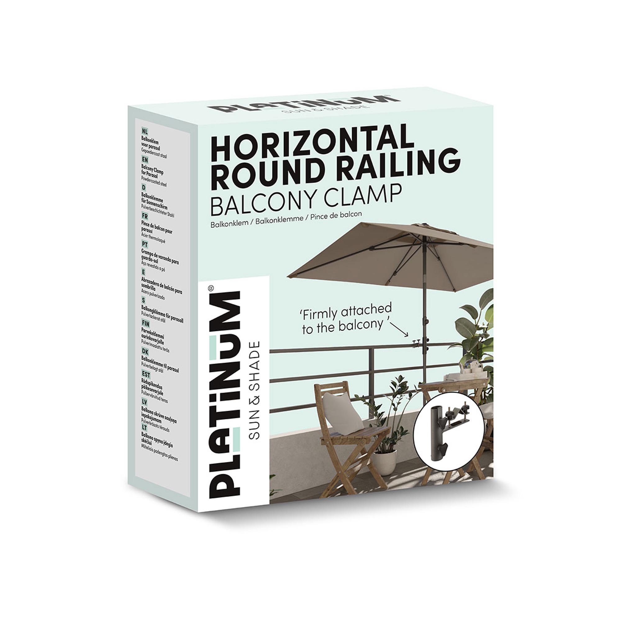 Parasolbeslag rund vandret