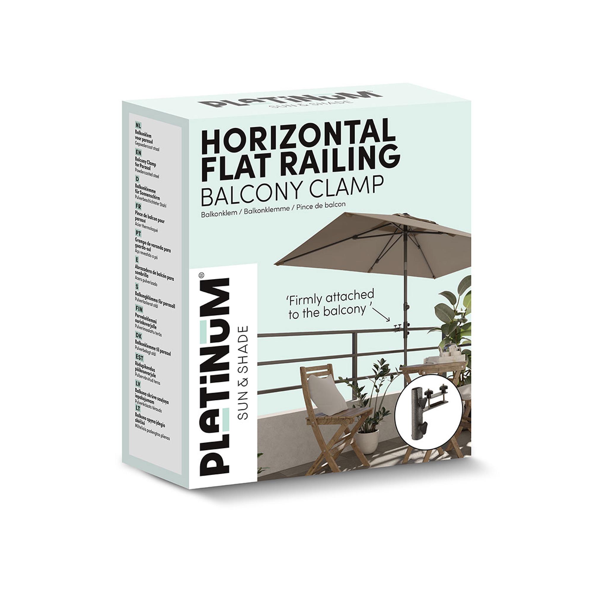 Parasolbeslag fladt vandret