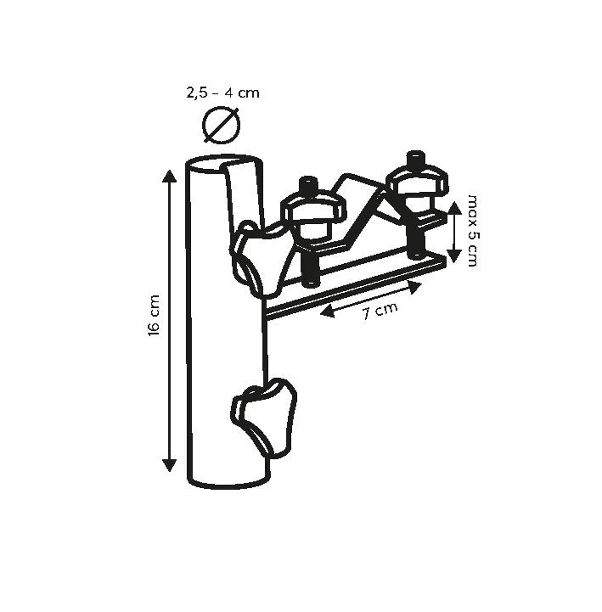 Parasolbeslag rund vandret